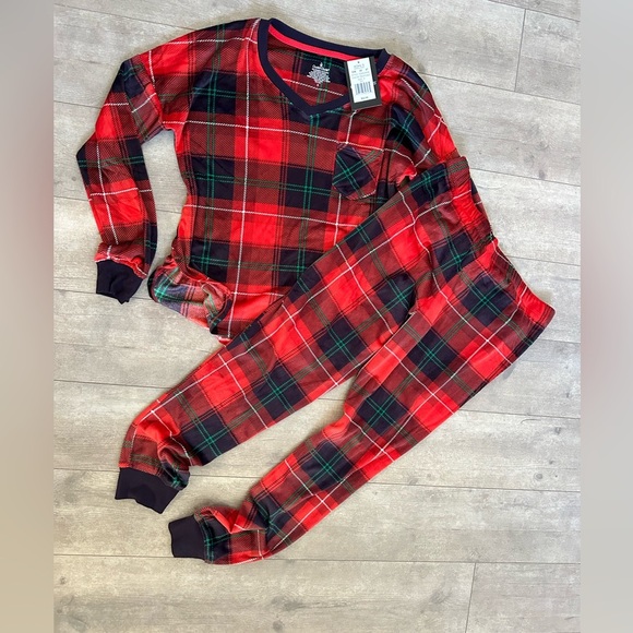 New Cuddl Duds Velour Fleece Pajama Top & Banded Bottom Pajama Pants Sleep Set - Picture 7 of 10